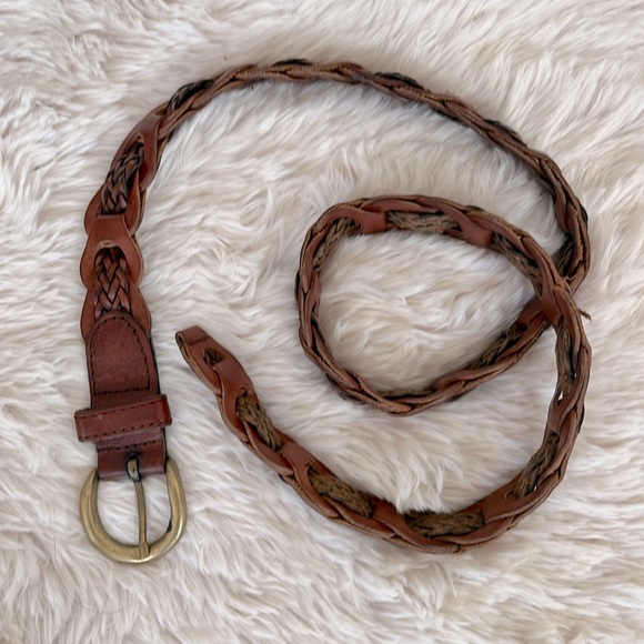 Leather Braided Belt, Brown, Size M/L, In good used condition. - Picture 1 of 4